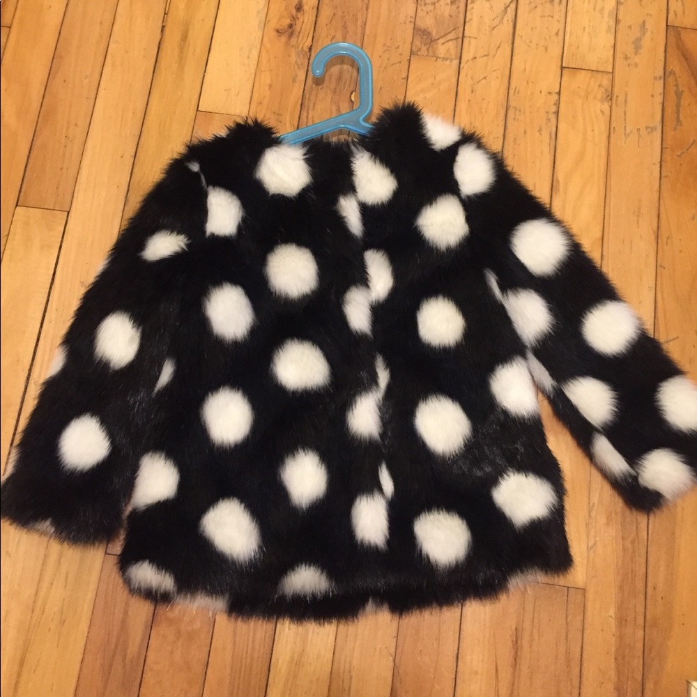 Kate Spade kids faux fur coat, size 4